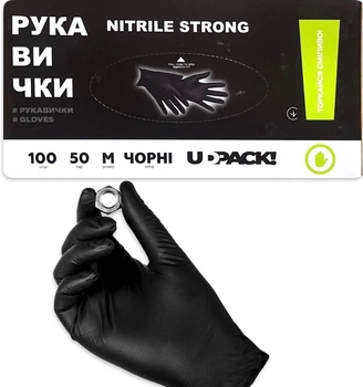 Рукавички нітрилові міцні Udpack Strong розмір М 100 штук