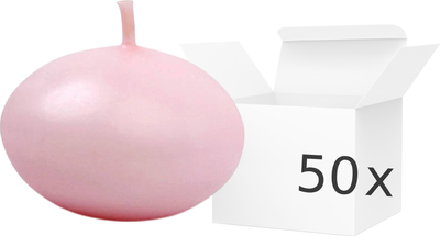 Zestaw świec pływających PartyDeco Dysk matowe 4 cm 50 szt. Różowe (ZES5901157441362)