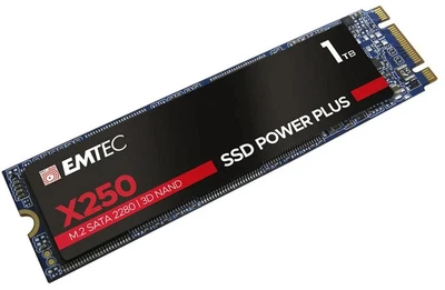 SSD диск Emtec X250 Power Plus 1TB M.2 2280 SATA III 3D NAND TLC (ECSSD1TX250)