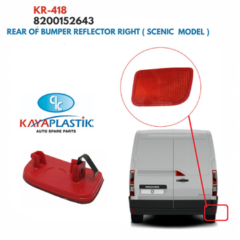 Отражатель заднего бампера правый Renault Master III [KAYA] 8200152643