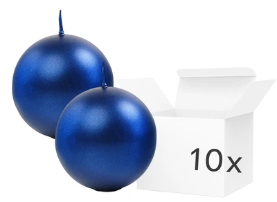 Zestaw świec Party Deco Kula metalizowana 6 cm 10 szt. Granatowe (ZES5902230731769)