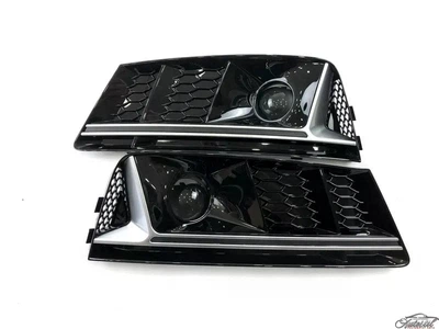 Решетки переднего бампера Audi A4 B9 2015-2019 Black под радар
