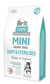 Сухой корм Brit Care GF Mini Light & Sterilised для собак миниатюрных пород с лишним весом или стерилизованных с кроликом и лососем 2 кг