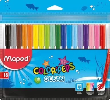 Фломастеры Maped Color Peps Ocean 18 цветов 18 шт (3154148457213)