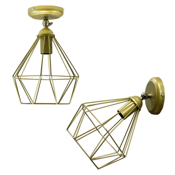 Светильник настенный бра 100lamp Loft Е-27 металл, золотой (NL 0537-1G)