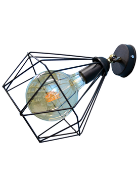 Светильник настенный бра 100lamp Loft Е-27 металл, черный (NL 0537-1)