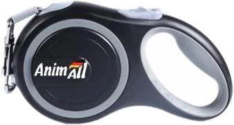 Поводок-рулетка AnimAll S до 15 кг, 3 м Серо-черный (2000981099183)