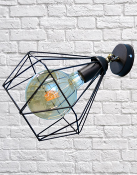 Светильник настенный бра 100lamp Loft Е-27 металл, черный (NL 0537-1)
