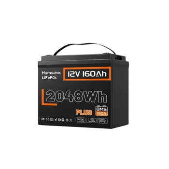 Аккумулятор LiFePO4 HUMSIENK 12V 160Ah литиевая батарея 12.8V для инвертора, ИБП и солнечной системы