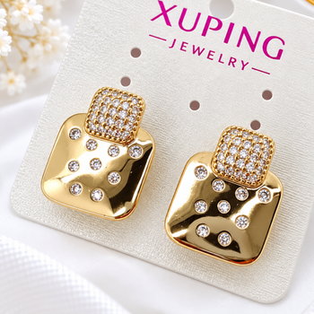 Сережки Xuping довжина 1.8см ширина 1.4см медичне золото позолота 18К с1717