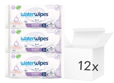 Zestaw chusteczek nawilżanych WaterWipes dla dzieci kojący 12x60 szt (5099514003923)