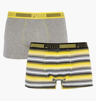 Труси-боксери Puma Worldhood Stripe Trunk 2-pack S gray/yellow 501004001-020