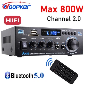 Двухканальный усилитель звука Woopker AK45 Hi-Fi (2x90 Вт) с Bluetooth