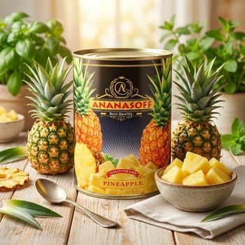 Ананасы кусочками в сиропе ANANASOFF 580 мл