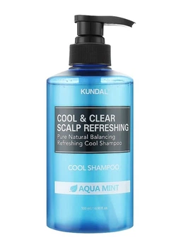 Освежающий безсульфатный шампунь ментол+мята и чайное дерево KUNDAL Cool & Clear Scalp Refreshing Shampoo Aqua Mint 500 мл