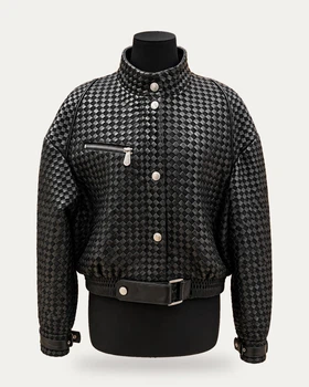 Куртка женская кожаная 3XL Чёрный (PONTOS-W06)