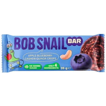Фруктово-ягідно-горіховий батончик Bob Snail Яблуко-Чорниця-Кеш’ю-Кріспи Кіноа 35 г