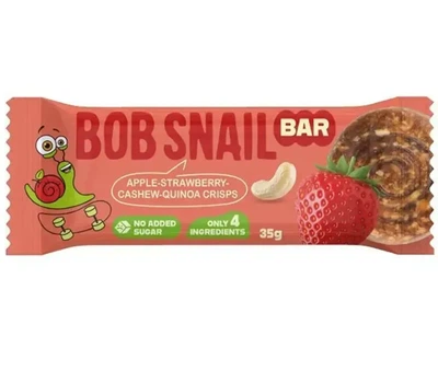 Фруктово-ягідно-горіховий батончик Bob Snail Яблуко-Полуниця-Кеш’ю-Кріспи Кіноа 35 г