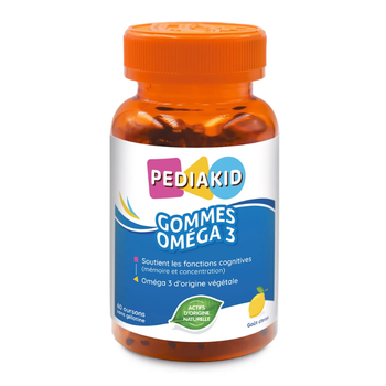 Ведмежуйки Pediakid Омега 3 для дітей / GOMMES OMEGA 3 - Омега 3, вітаміни A-E-B5-B6 та цинк, 60 жувальних вітамінів (PK17)