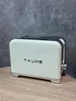 Кухонный тостер для хлеба на 2 отделения T.K.LINE, кремовый с подогревом и размораживанием 6 ступеней обжаривания