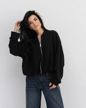 Бомбер New York на молнии черный - XS-S