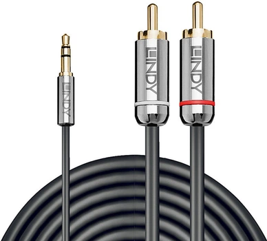 Кабель аудіо Lindy mini-Jack 3.5 mm - 2 x RCA 0.5 m Gray (4002888353328)
