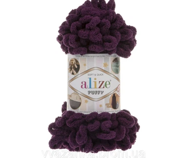 Пряжа для в'язання Alize "Puffy" Колір баклажан 111