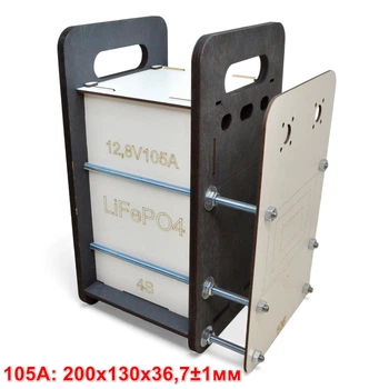 Корпус Эконом для LiFePO4 - 105х4s EVE (105Ah 105Ач на 4 ячейки 12V) Бокс Аккумуляторы (Разбор) Деревянный Ящик Коробка под Элементы Батареи