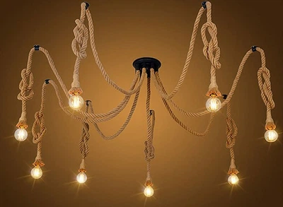 Люстра Industrial Edison Chandelier Rope