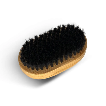 Щетка для бороды Barbers Bristle Beard Brush с натуральной щетиной кабана овальная деревянная для ухода и структурирования бороды