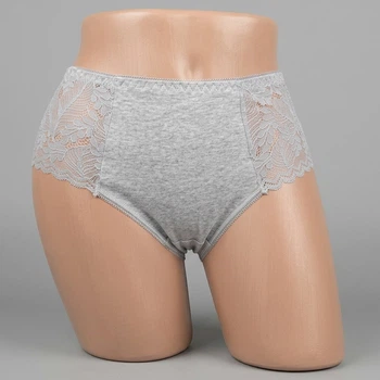 Утягивающие кружевные трусики 3XL серые Biweier 1308