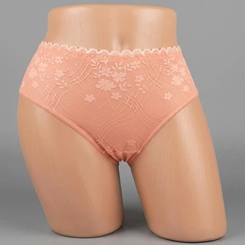 Утягивающие кружевные трусики 3XL персиковые Biweier 1251