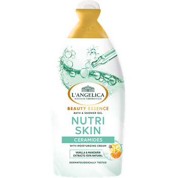 Гель для ванны и душа L'Angelica Beauty Essence Nutri Skin с керамидами, ванилью и мандарином 500 мл