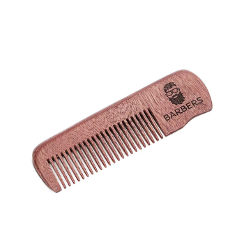 Расческа для бороды Barbers Beard Comb деревянная с густыми зубьями для моделирования формы и ухода за волосами лица и усами 1 шт