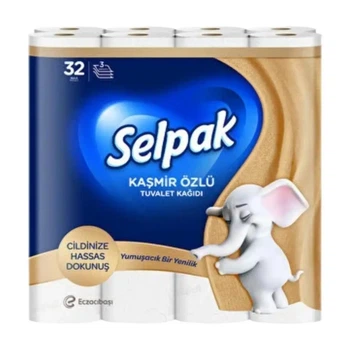 Бумага туалетная Selpak с экстрактом кашемира 3 слоя, 32 рулона