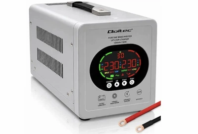 Источник бесперебойного питания Qoltec 50451 720W/1000VA 12V/230V, чистая синусоида, AVR, LiFePO4/AGM/GEL