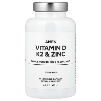 Витамин D3 + K2 Codeage Vitamin D, K2 & Zinc 60 капсул