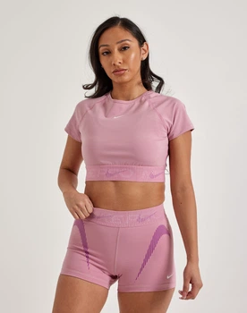 Спортивный топ женский Nike Dri-Fit Short-Sleeve Cropped Graphic Top Pink L Розовый HM6369-699