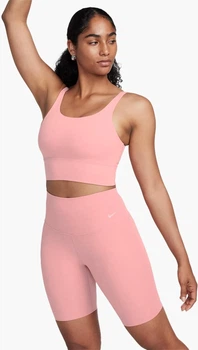 Спортивний топ жіночий Nike Zenvy Womens Gentle-Support High-Waisted 8 Biker Shorts Peach XS Персиковий DQ6003-618