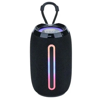 Портативная беспроводная Bluetooth-колонка T&G TG653 5 Вт с FM-радио, AUX, USB, RGB-подсветкой и микрофоном Black (1200 mAh)