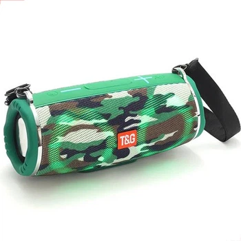 Портативная беспроводная Bluetooth колонка T&G TG642 10 Вт с RGB подсветкой, FM-радио, TWS, USB и AUX (2200 mAh) Camouflage