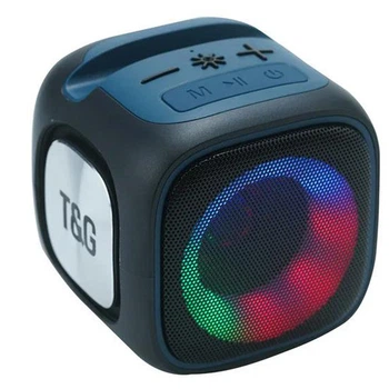 Портативная акустика беспроводная T&G TG359 Black 7 Вт с Bluetooth 5.1, RGB подсветкой, FM-радио, TWS, AUX, USB и кардридером (1200 mAh)