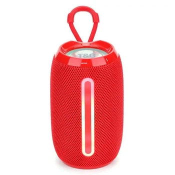 Портативная беспроводная колонка Bluetooth T&G TG653 5 Вт с RGB подсветкой, FM-радио, AUX, USB, TWS и микрофоном Red (1200 mAh)