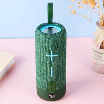 Портативная беспроводная колонка Bluetooth T&G TG619C Green 10 Вт с RGB-подсветкой, FM-радио, AUX, USB и TWS (1200 mAh)