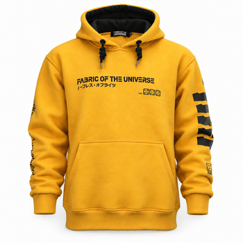Худі Fabric of the Universe жовте оверсайз з принтом XL (25-573-203)