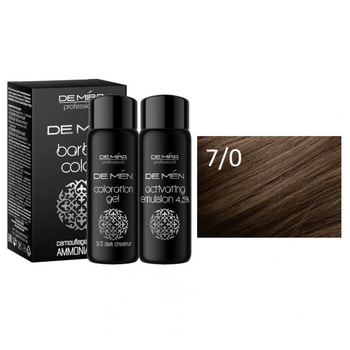 Система для камуфляжа седины DeMira Professional DeMen Barber Color 7/0 Русый для волос и бороды 60 мл + 60 мл без аммиака
