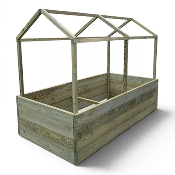 Грядка висока тепла з дахом з дерева імпрегнованого 480х1000х2000 мм Оливковий