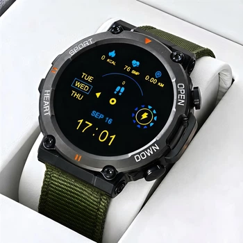 Мужские умные часы Smart Storm круглые черные поликарбонатные OLED-дисплей Android IOS (408609)
