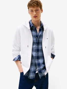 Толстовка на флісі, на блискавці чоловіча Tommy Hilfiger 214673917 2XL Біла (1163048985)