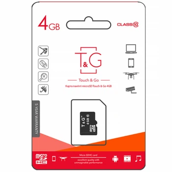 Карта памяти T&G microSDHC Class 10 4GB без адаптера Черный